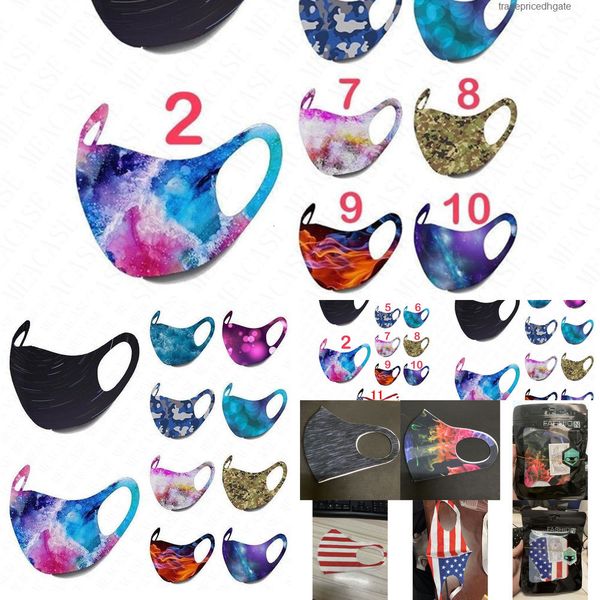 

summer mask camouflage fashion face tie-dye printed breathable dustproof protective ygtq