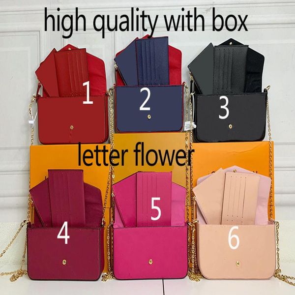 

clutch pink desiger sugao chain shoulder handbags bag crossbody bag purse and wallet 3pcs genuine leather with box lettter flower mukk 6eyq1