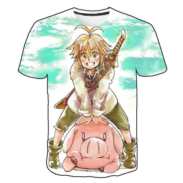

cool men seven deadly sins japanese anime nanatsu no taizai comfortable camiseta 3d print shirts graphic oversized horror men clothing