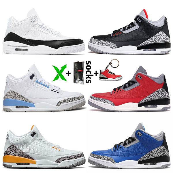 

wholesale 2020 jumpman 3 3s mens basketball shoes satin jordan retro fragment unc 3 laser orange red cement dnm trainers sneakers