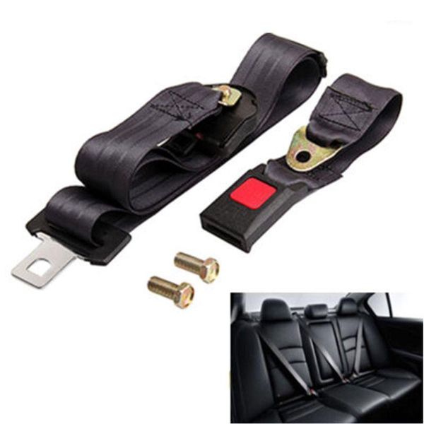 

universal 3 point auto vehicle car seat belt lap adjustable safety belts black new1