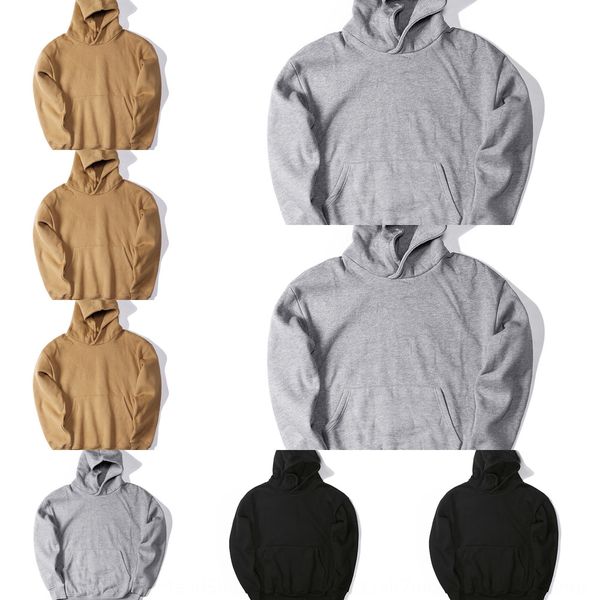 

autumn and winter high street oversize lovers ins loose kanye coconut solid pullover hoodie couple hoodieplush pullover sweater hoodie sxbxp, Black