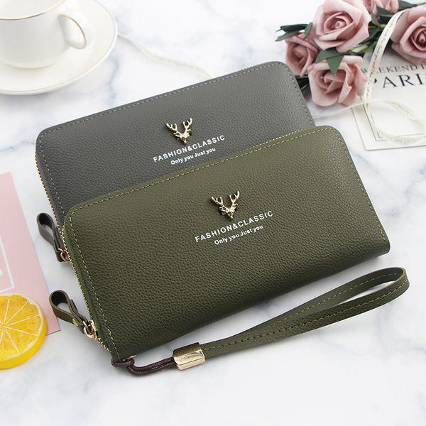 

new fashion women's clutch portefeuille wallet large capacity purse long short coin pocket pu leather ladies designer wallets