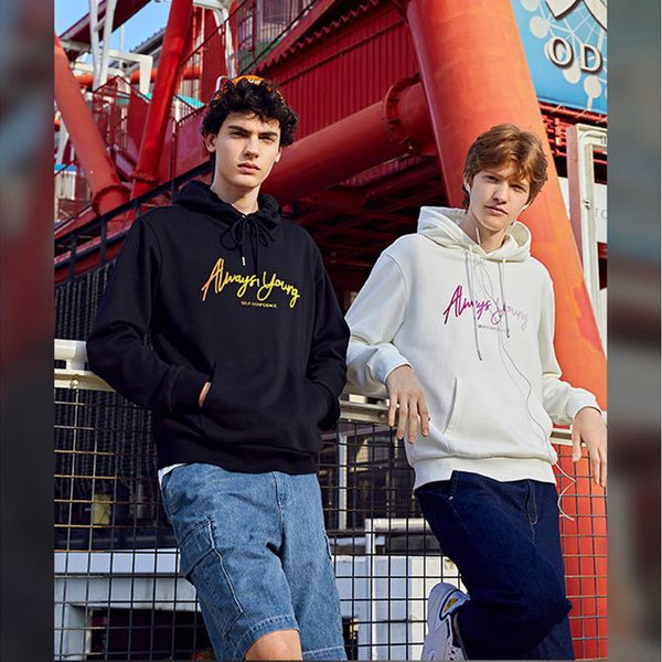 

semir men 2020 spring new hooded sweatshirt gradient letter print hoodies trend casual clothes for man streetwear