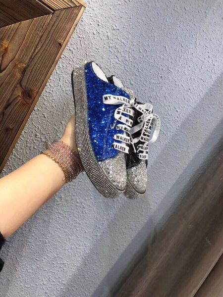 

summer new thick soled sequined rhinestone sandals with lace up on the outside, casual heel less rockstud half slippers muller shoes, Black