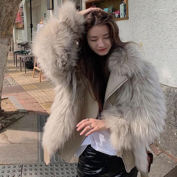 

women's wool & blends fur 2021 young autumn and winter xiaoxiang knitting style one coat women's grey patchwork woolen coat1, Black
