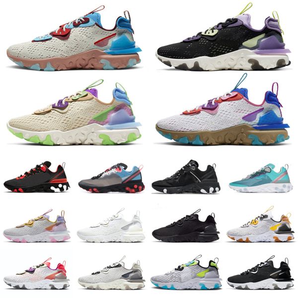 

react vision react element87 55 running shoes worldwide triple white black iridescent bred olive mens womens sports trainer sneakers