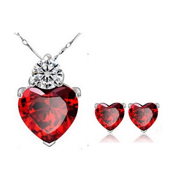 

earrings and necklace sets austrian crystal wedding jewelry sets love heart fashion jewelry sets n29e53 xviw3, Silver