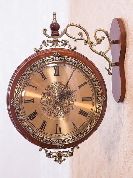 

large vintage silent wall clock decor antique double sided european garden clock living room relogio parede home decor clocks1