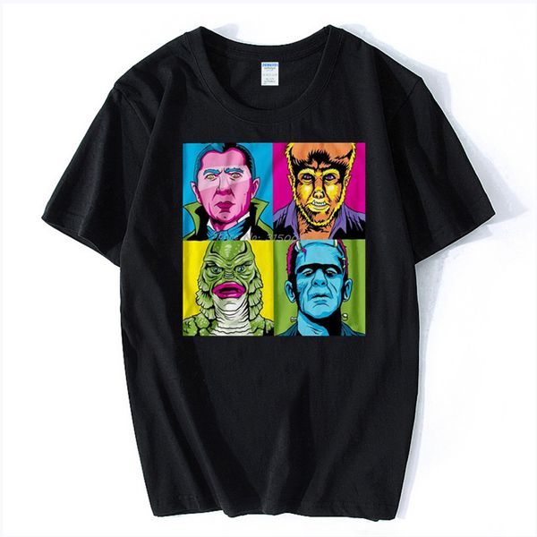 

существо black lagoon дракула франкенштейн horror scary новый мужской моды лето короткие рукава футболки толстовка с капюшоном толстовка муж