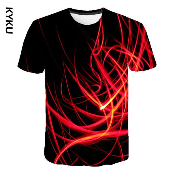 

ткань casual лучшие аниме camiseta streatwear с коротким рукавом 3d геометрический нашивки красный шаблон печати мужчины 3d футболки black t, White;black