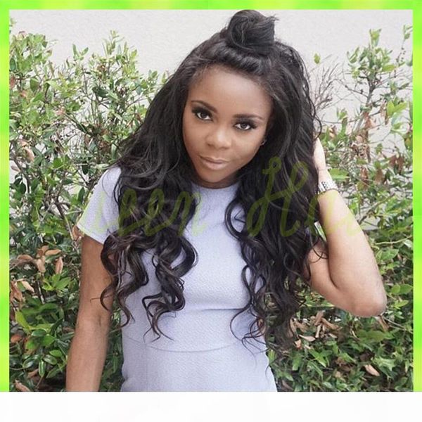 

deep wave with baby hair lace front wig glueless lace wig brazilian hair full lace human hair wigs for black women f119, Black;brown