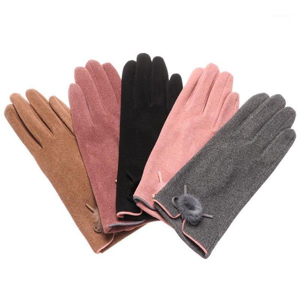 

five fingers gloves 1pair fashion winter warm women girls multi-style soft full finger touch screen mittens outdoor sport driving gloves1, Blue;gray