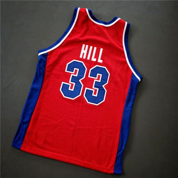 

vintage champion men's youth basketball jerseys grant hill jerseys 100% sewing embroidery red jersey customization size s, Black
