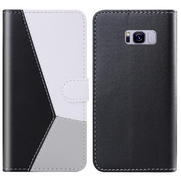 

for galaxy s8 tricolor stitching horizontal flip tpu pu leather case with holder card slots wallet