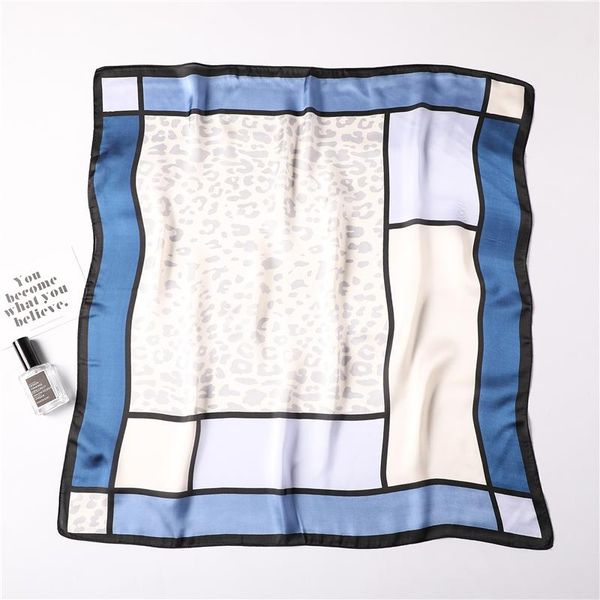 

2020 new women silk bag scarf square geometric print foulard female hair neck scarves fashion head shawl for lady summer wmtkru bdesybag, Blue;gray