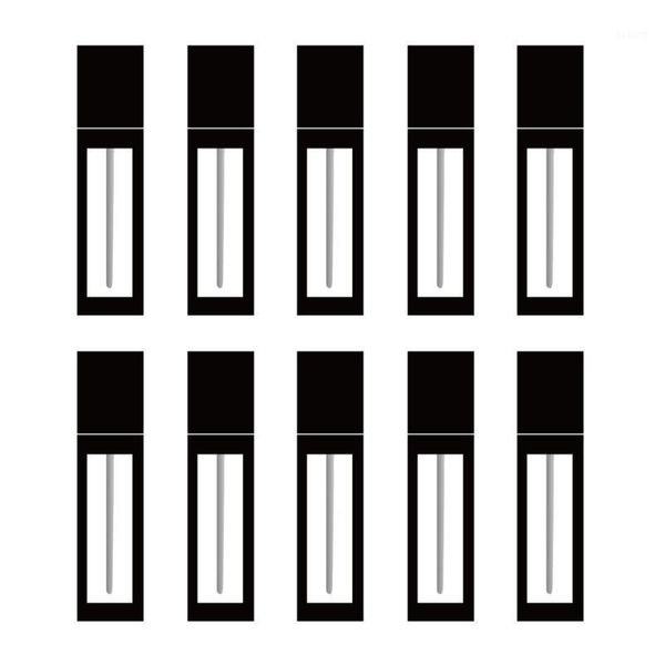 

10pcs/lot 4ml plastic empty lip gloss tube black clear lip bottles container cosmetic refillable bottles glaze tubes1