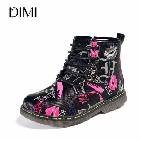 

dimi new kids girls leather martin fashion brand children boys waterproof ankle baby boots shoes for girl y200104, Black;grey