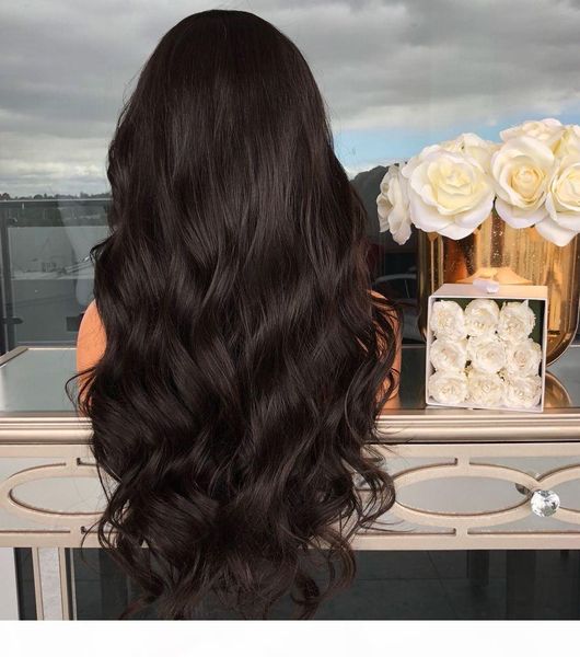 

no bad smell wish european and american ladies temperament partial big wave long curly hair fluffy black wig front lace chemical f