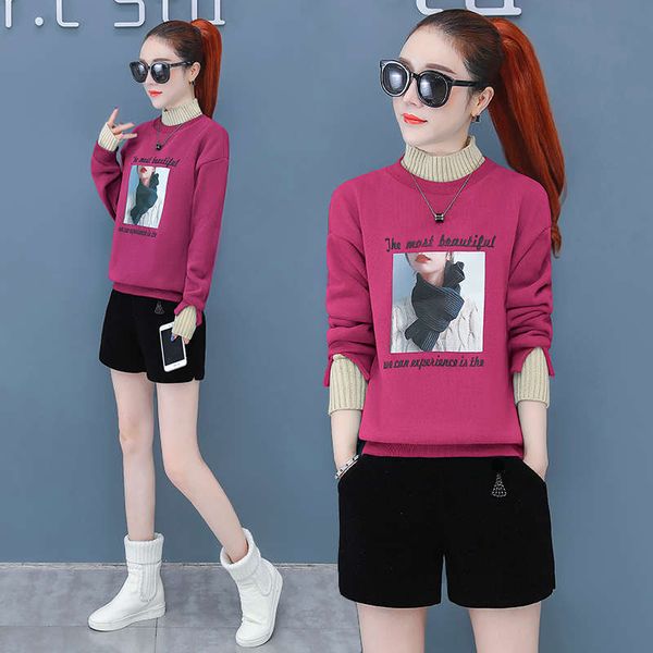 

sanitary clothes autumn winter women's clothing in 2020 new fashion, versatile, plush and thickened foreign style, Black