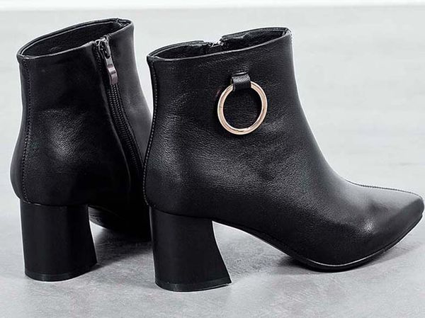 

fashion leather star women shoes woman leather short autumn winter ankle fashion brand women boots 03 p481, Black