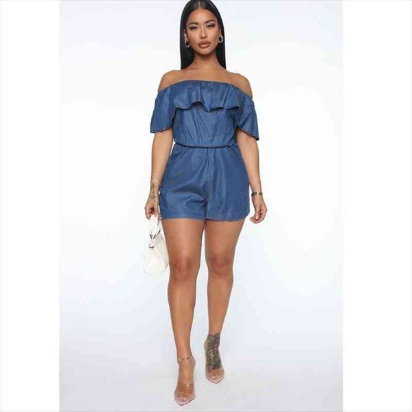 

elegant women playsuits sleeveless bodycon romper ruffle jumpsuit clubwear playsuit off shoulder shorts rompers, Black;white