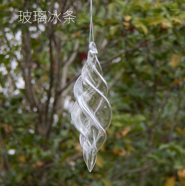 

christmas decorations tree transparent twist glass ice strips crafts pendants1