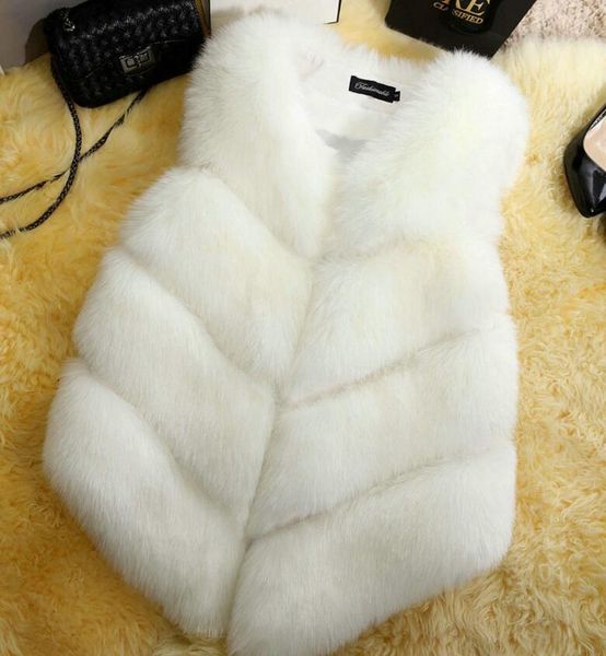 

fur artificial thin, 2020 women's autumn and winter vest, medium length artificial fur, fur coat, Black