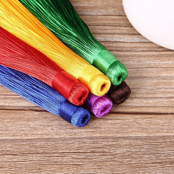 

10pcs lot 23 colors 12cm silk tassel earrings charms pendants satin tassels for diy jewelry making findings borlas piel h qylfze