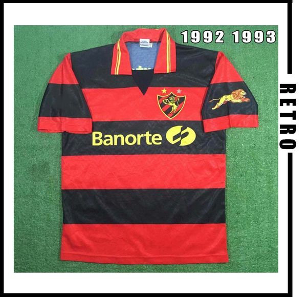 

recife 1992 1993 retro version sport club do retro soccer jersey 92 93 home short sleeve uniform vintage football shirt, Black;yellow