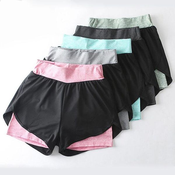 

yoga outfits sports running shorts women push hips middle waist gym fitness elastic quick dry wear1, White;red