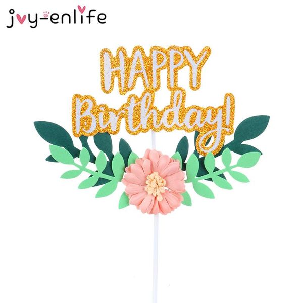 

flower green leaf happy birthday cake er cupcake decorations birthday baking decoration baby shower wedding decorations bbynhb bwkf