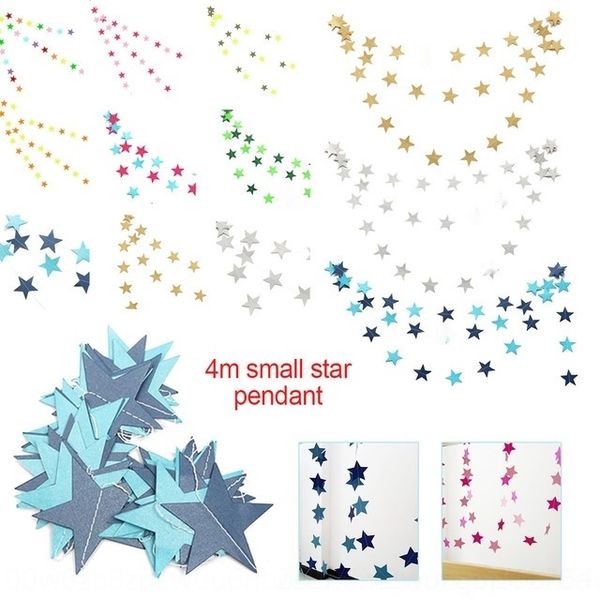 

4lh7b large size 4 m pulling flag ornaments silver blue five-pointed star flower star flag hanging ornaments party decorations pulling flowe
