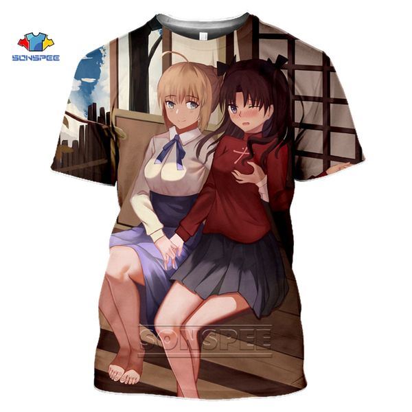 

japan kawaii anime fate stay night fate zero 3d print shirts plus size plus size anime men clothing
