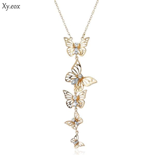 

cubic zircon wedding choker necklace women multiple butterfly necklaces & pendants, Silver