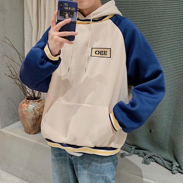 

winter new men stylist hoodies fashion warm ulzzang plush hooded loose men and womens designer pullover sweater, Black