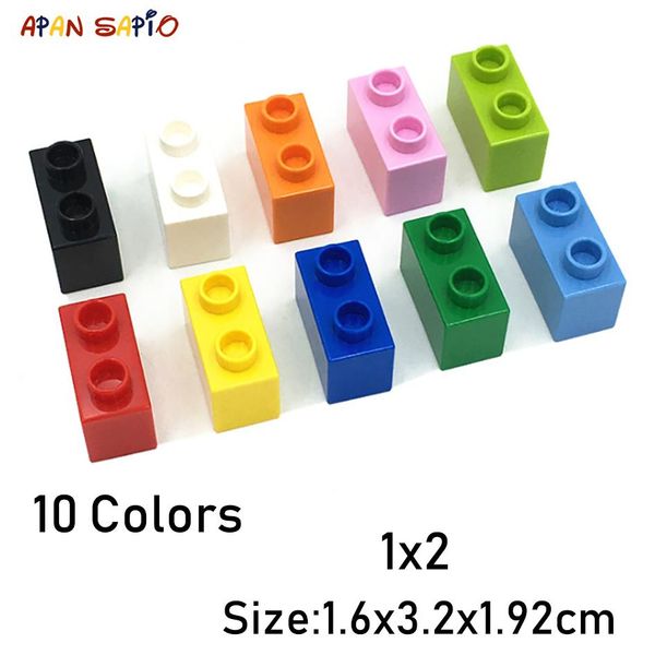 

big size building blocks high 1x2 dot 12pcs lot 10color educational figures brick toys for children compatible with legoe doploe bbycia