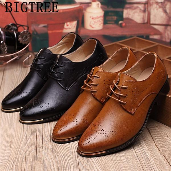 

brogue shoes men office italian formal shoes men leather coiffeur dress classic chaussure homme ayakkabi, Black