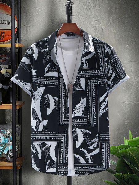

men scarf print shirt without tee r3xa#, White;black