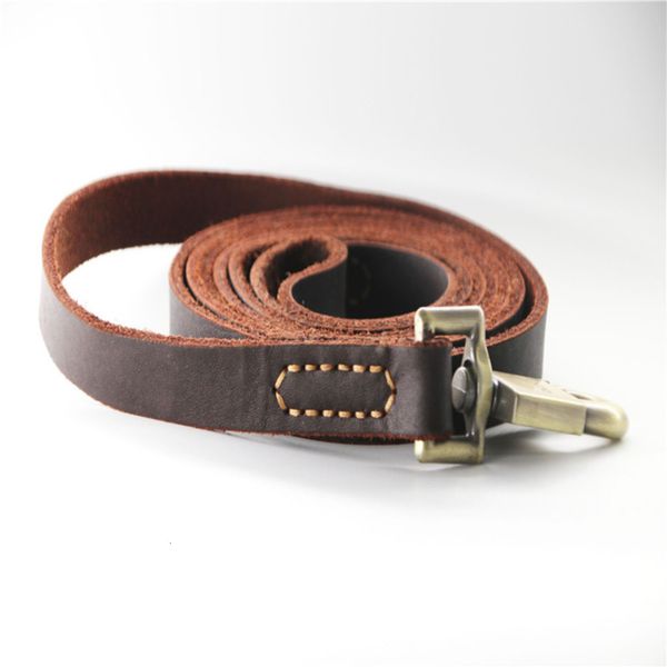 

leather traction medium and large walking rope dog chain hand stitching