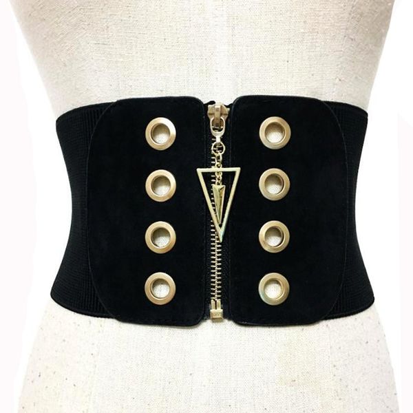 

2020 new women's wide belts female decoration elastic fashion cummerbund strap all-match belts for women vintage belt waist, Black;brown