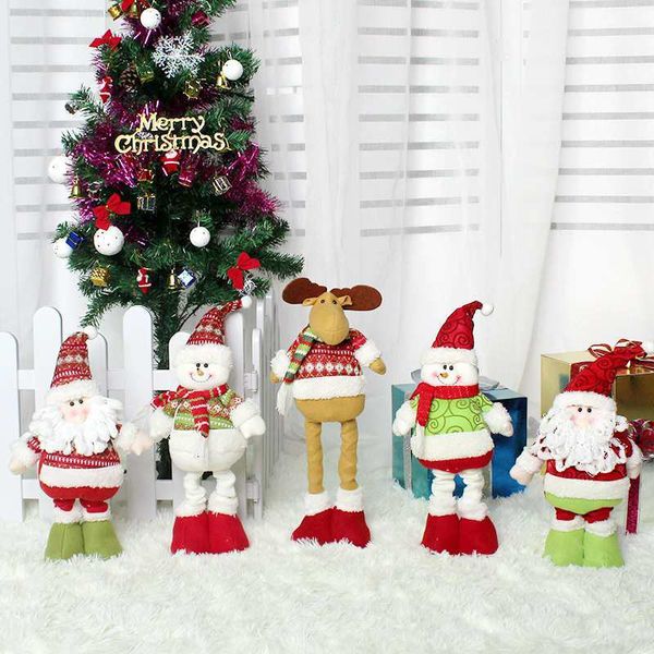 

christmas stretchable santa claus snowman reindeer doll decoration xmas tree hanging ornaments pendant gift new