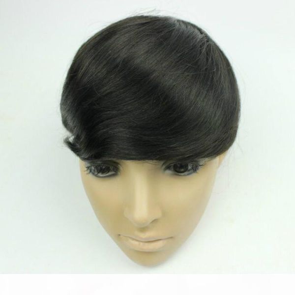 

stock 6x8 7x9 8x10 inch men hair toupee size mono lace swiss lace frontal and pu around mens toupee hairpiece, Black