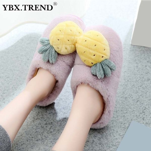 

women winter slippers fur plush cartoon couple cute shoes ladies woman warm indoor comfort flat slipper female casual y201026, Black