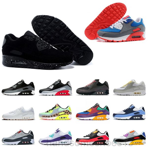 

2019 new 90 trainer shoes classic men women 90 sports shoes black red white air cushion designer air90 sneakers h-2w