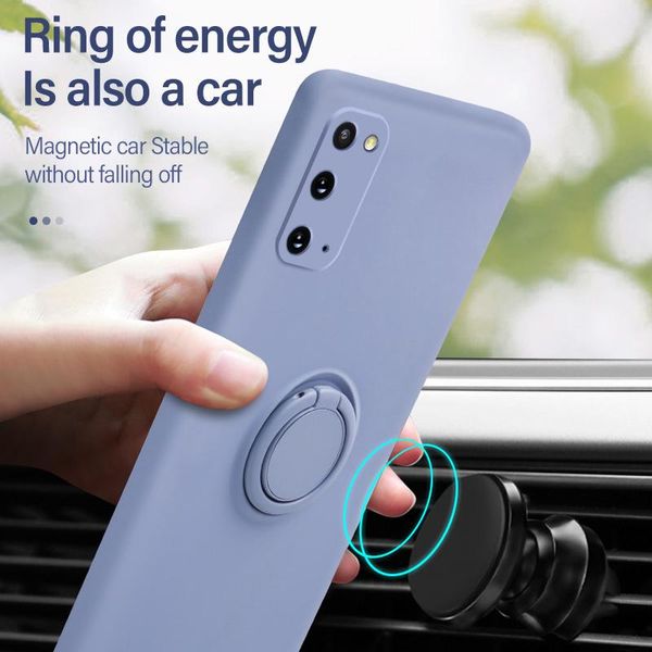 

ultra-thin silicone magnetic holder phone case for samsung galaxy s20 s10 e 5g s9 s8 note 20 10 9 plus stand ring sqcoyu home2006