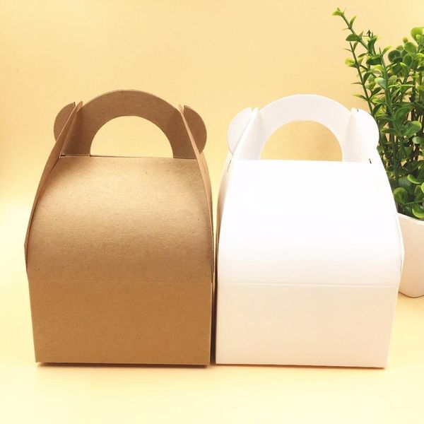 

30pcs 10*10*14.5cm brown packaging kraft paper mousse box with handle for candy\\cake\\dessert packing boxes 30pcs 10*1 jllcmu