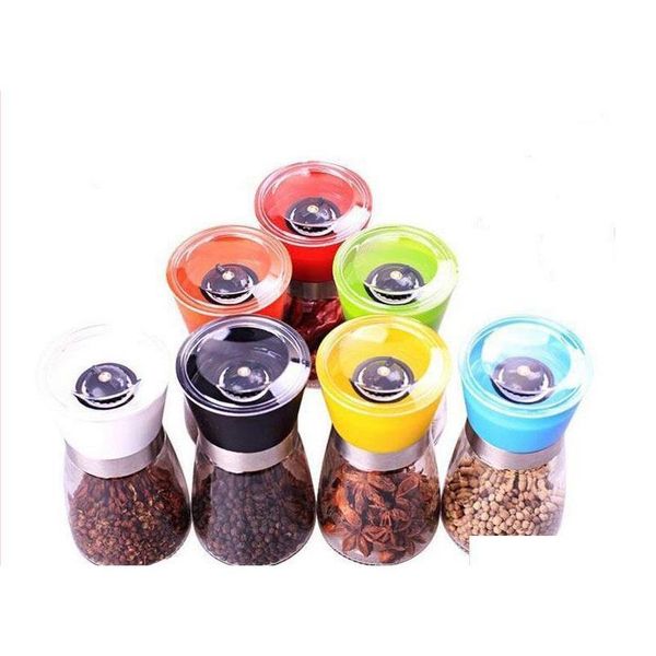 

salt and pepper mill grinder glass pepper grinder shaker salt container connt jar holder new ceramic jllzbg comb2010