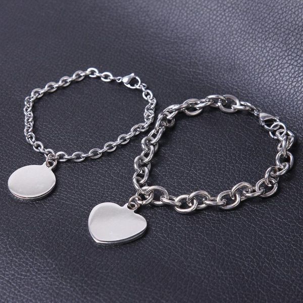 

in stainless steel bracelet of the women heart circle female accessories 2020 chains hand custom gifts from jewelry wholesale charms, Golden;silver
