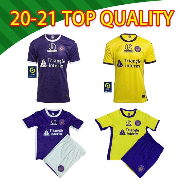 

2020 21 toulouse fc maillot de foot home away yellow soccer jerseys rhys healey anriste deyaegere amian moreira men kit kids football shirts, Black;yellow